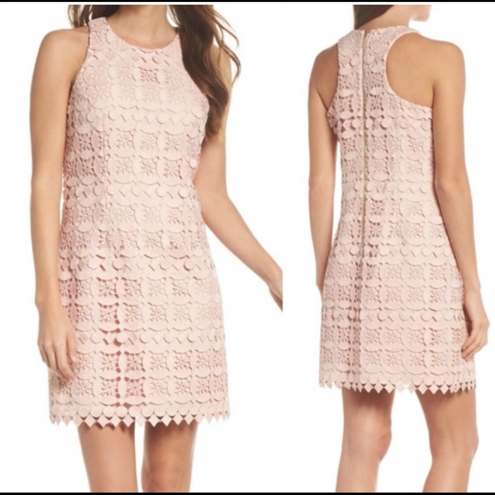Eliza J Lace Razorback Shift Dress